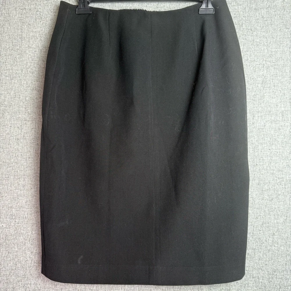 Ann Taylor Black and White Pencil Skirt Asymetrical Front‎ Zipper Size 6 - Picture 2 of 5